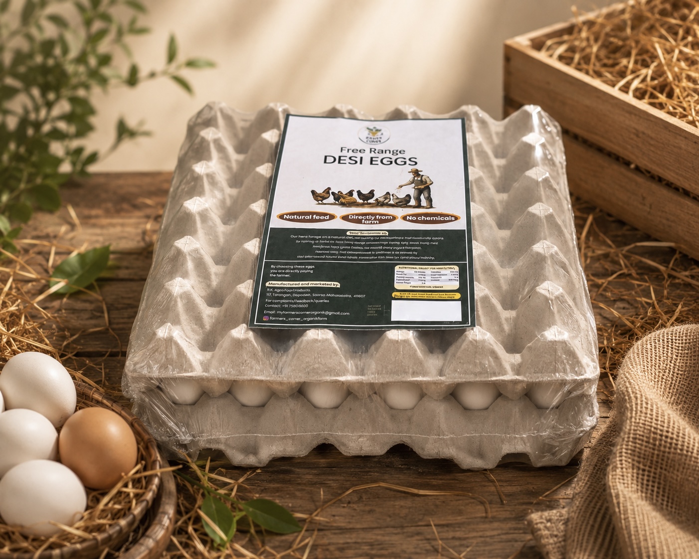 Farmers Corner family tray of 30 free-range desi eggs